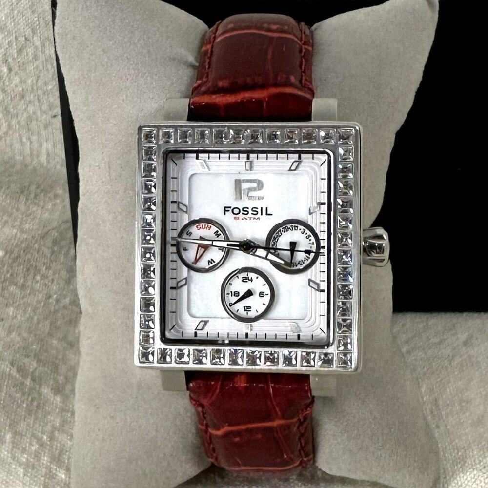 Fossil Square Bezel Multifunction Watch With Crys… - image 4